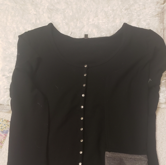 NWOT Cop.Copine Black Long sleeved top size L - Picture 5 of 7